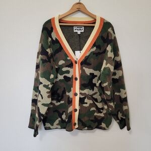 NWT KBB by KAHLANA Women's 'The Slouchy Cardigan' - Olive Camo - Sz M